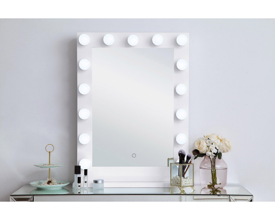 Elegant Wall Mirror - White, D 24", H 32" (MRE32432WH)