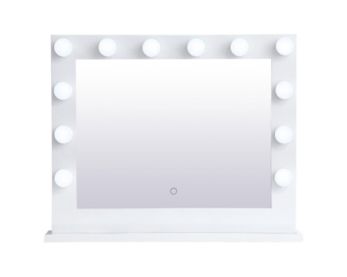 Elegant Wall Mirror - White, D 32", H 26" (MRE33226WH)