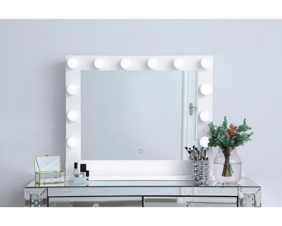 Elegant Wall Mirror - White, D 32", H 26" (MRE33226WH)