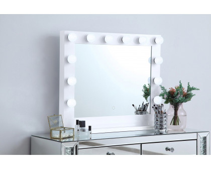 Elegant Wall Mirror - White, D 32", H 26" (MRE33226WH)