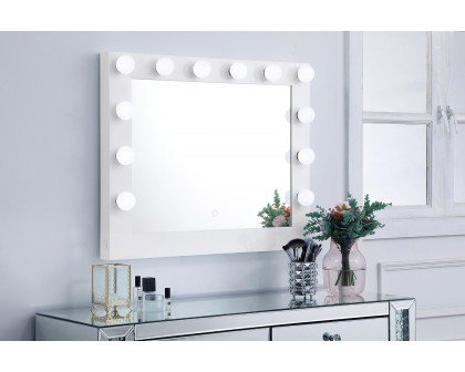 Elegant Wall Mirror - White, D 32", H 26" (MRE33226WH)