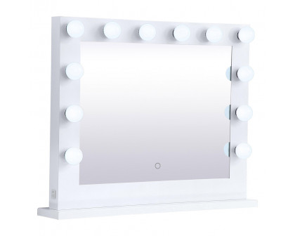 Elegant Wall Mirror - White, D 32", H 26" (MRE33226WH)