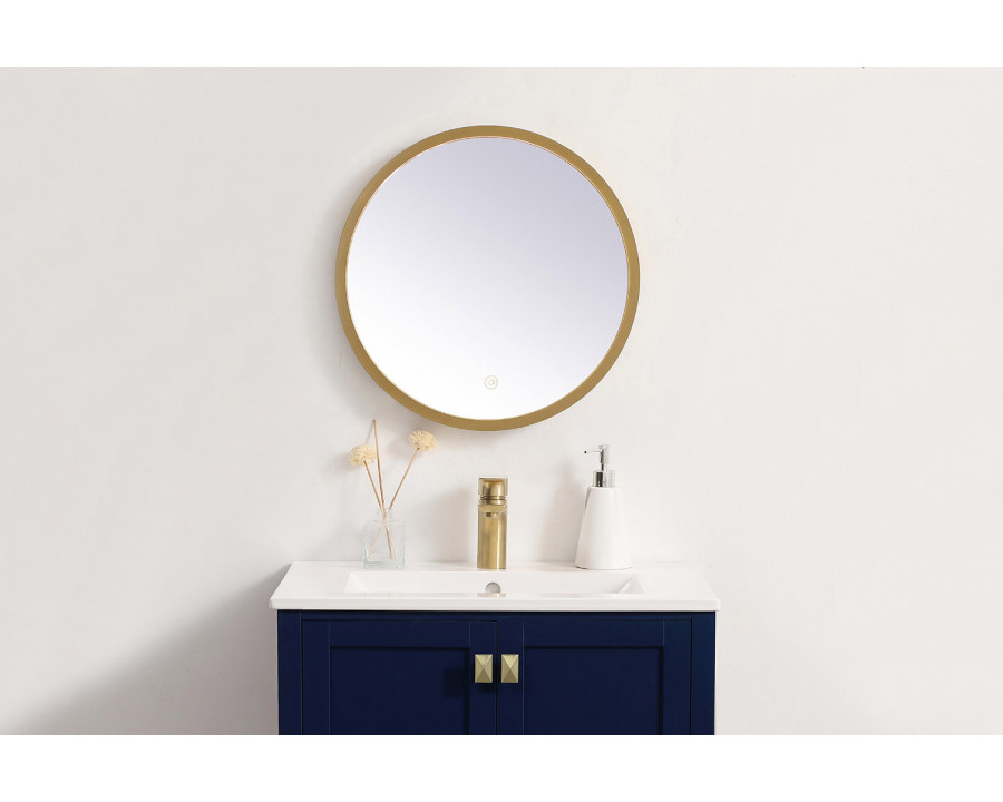 Elegant Wall Mirror - Brass, L 18" (MRE6018BR)