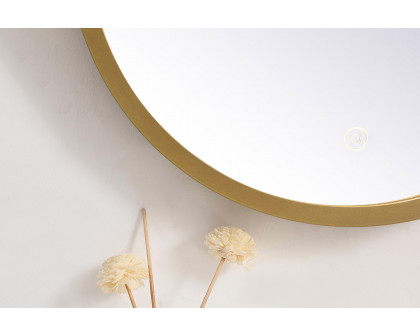 Elegant Wall Mirror - Brass, L 18" (MRE6018BR)