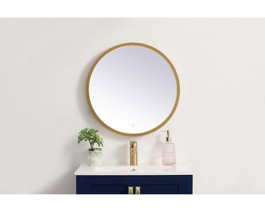 Elegant Wall Mirror - Brass, L 21" (MRE6021BR)