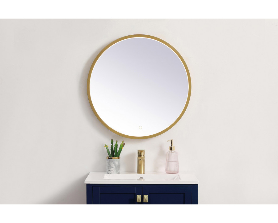 Elegant Wall Mirror - Brass, L 24" (MRE6024BR)