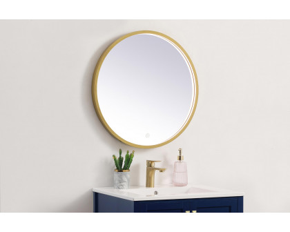 Elegant Wall Mirror - Brass, L 24" (MRE6024BR)