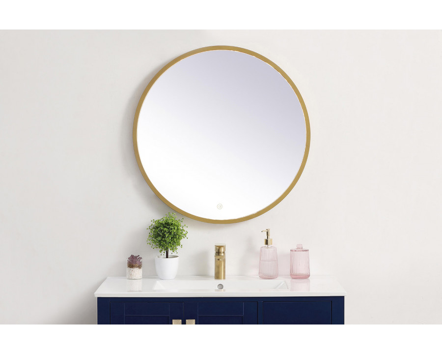 Elegant Wall Mirror - Brass, L 28" (MRE6028BR)