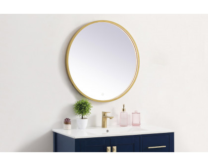 Elegant Wall Mirror - Brass, L 28" (MRE6028BR)