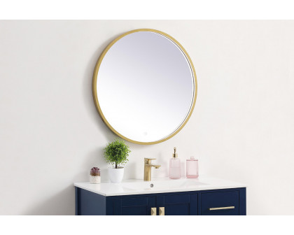 Elegant Wall Mirror - Brass, L 28" (MRE6028BR)