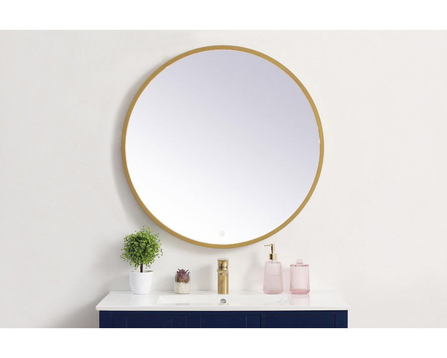 Elegant Wall Mirror - Brass, L 32" (MRE6032BR)