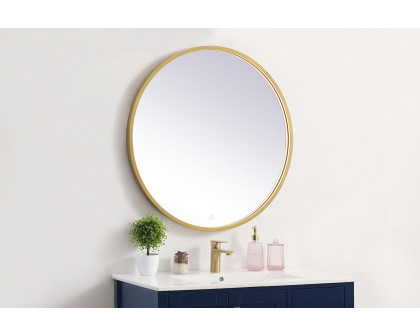 Elegant Wall Mirror - Brass, L 32" (MRE6032BR)