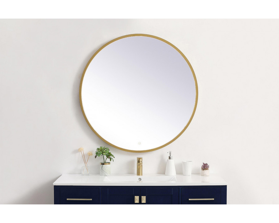 Elegant Wall Mirror - Brass, L 36" (MRE6036BR)