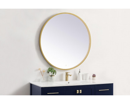 Elegant Wall Mirror - Brass, L 36" (MRE6036BR)