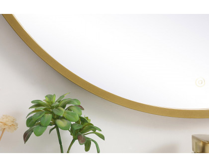 Elegant Wall Mirror - Brass, L 36" (MRE6036BR)