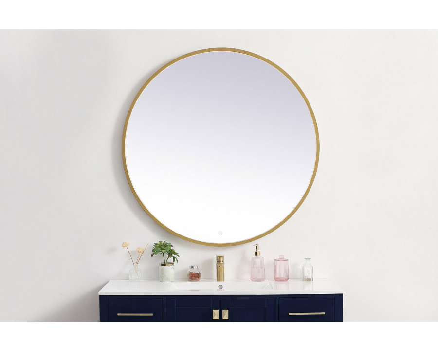 Elegant Wall Mirror - Brass, L 42" (MRE6042BR)