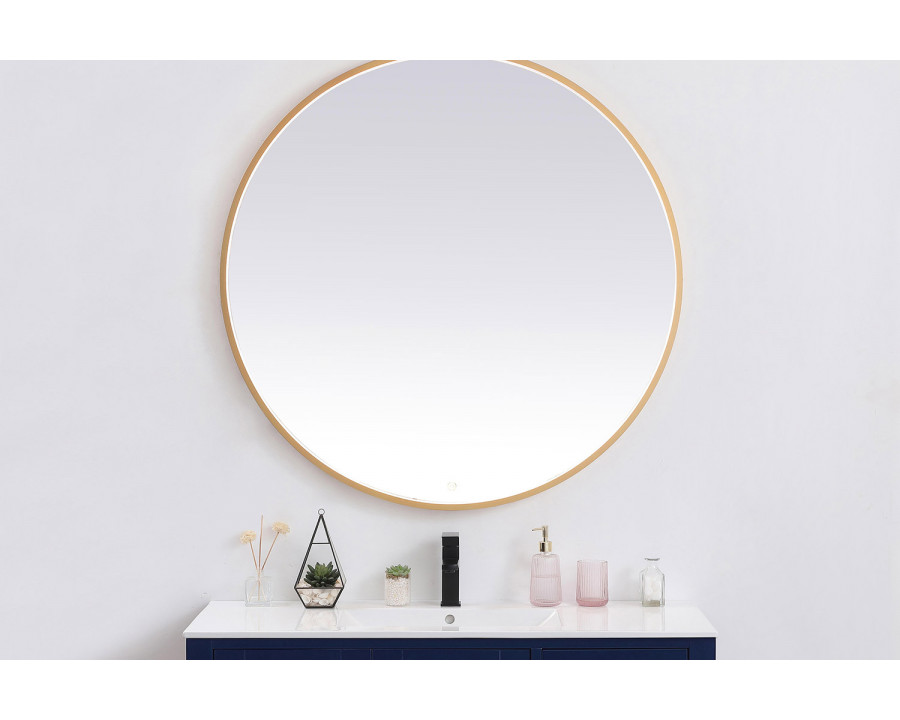 Elegant Wall Mirror - Brass, L 45" (MRE6045BR)