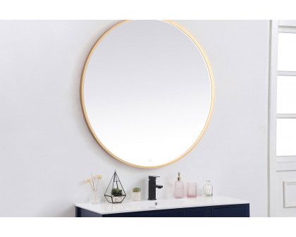 Elegant Wall Mirror - Brass, L 45" (MRE6045BR)