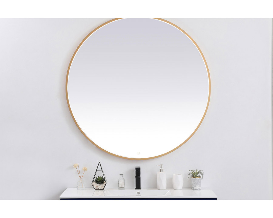 Elegant Wall Mirror - Brass, L 48" (MRE6048BR)