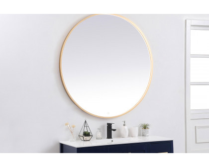 Elegant Wall Mirror - Brass, L 48" (MRE6048BR)