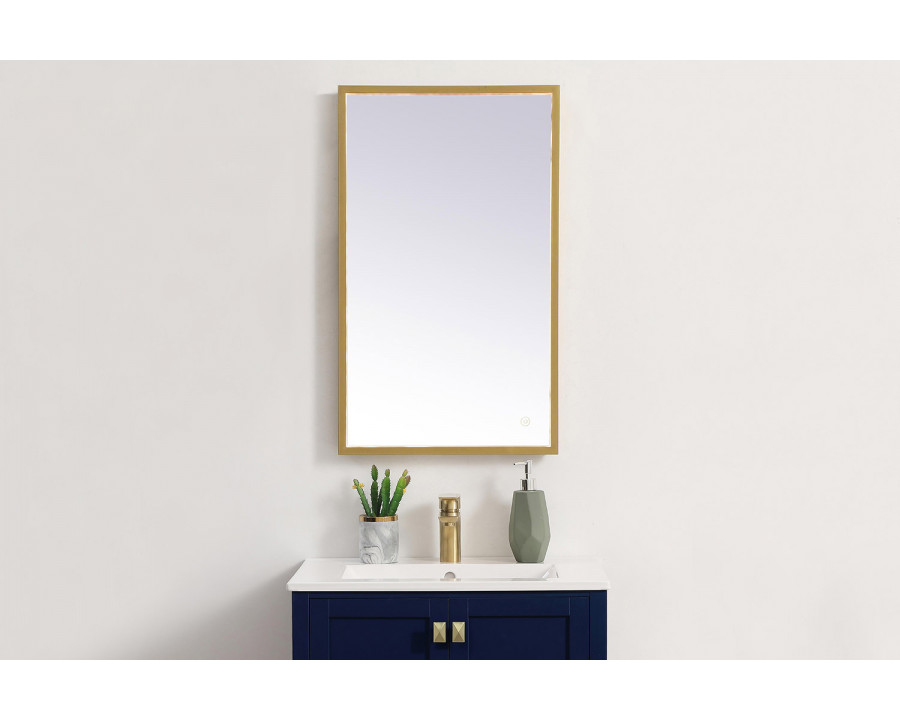 Elegant Wall Mirror - Brass, D 18", H 30" (MRE61830BR)