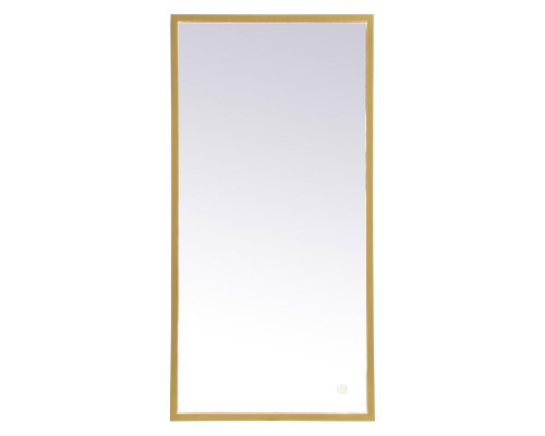 Elegant Wall Mirror - Brass, D 18", H 36" (MRE61836BR)