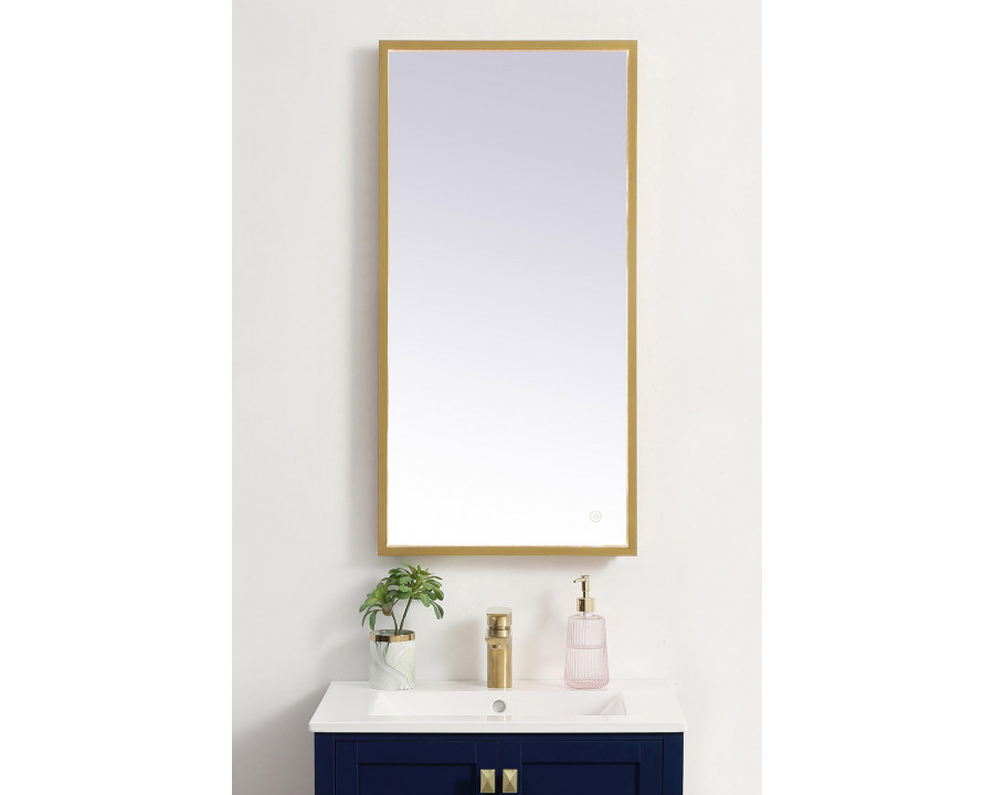 Elegant Wall Mirror - Brass, D 18", H 36" (MRE61836BR)