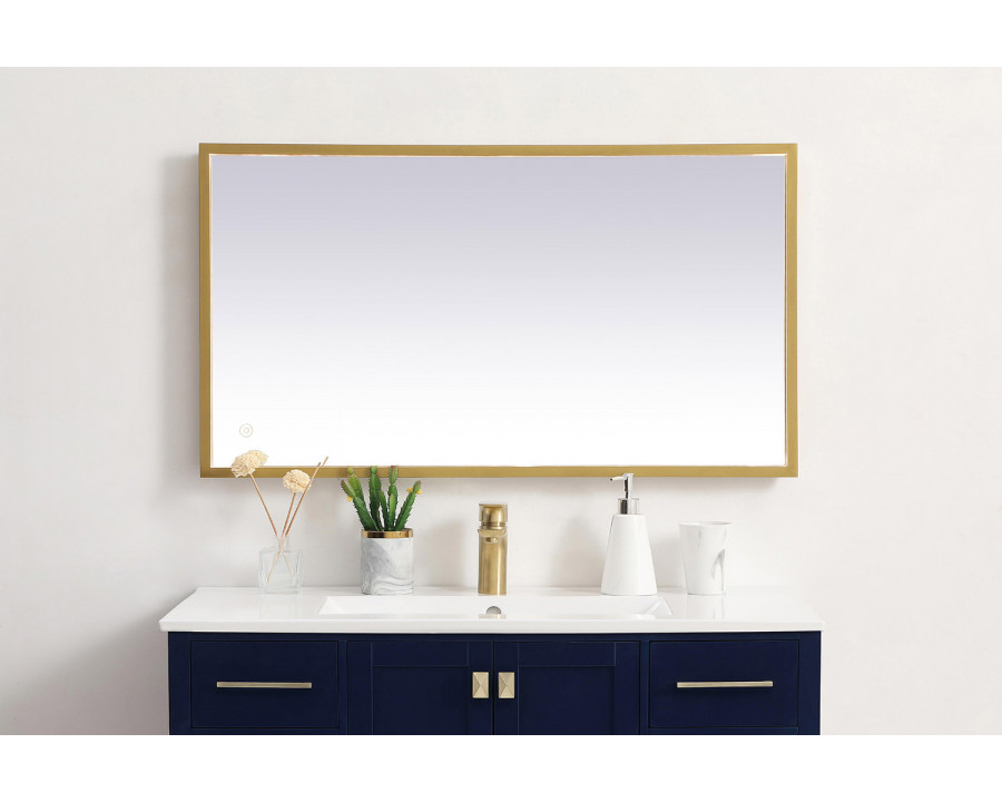 Elegant Wall Mirror - Brass, D 20", H 36" (MRE62036BR)