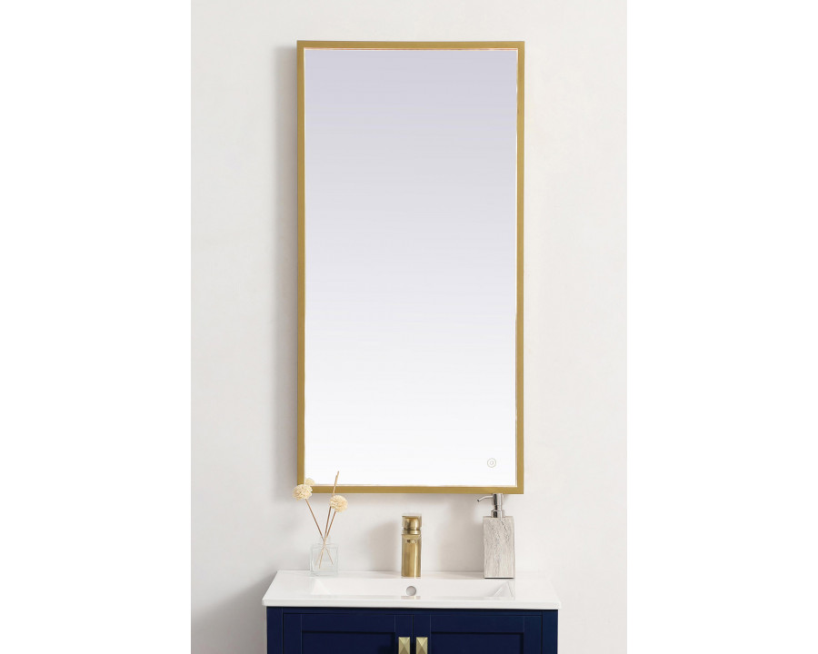 Elegant Wall Mirror - Brass, D 20", H 40" (MRE62040BR)