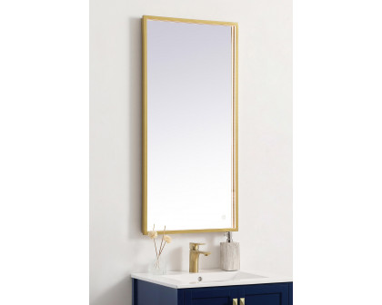 Elegant Wall Mirror - Brass, D 20", H 40" (MRE62040BR)