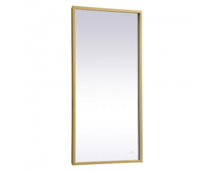 Elegant Wall Mirror - Brass, D 20", H 40" (MRE62040BR)