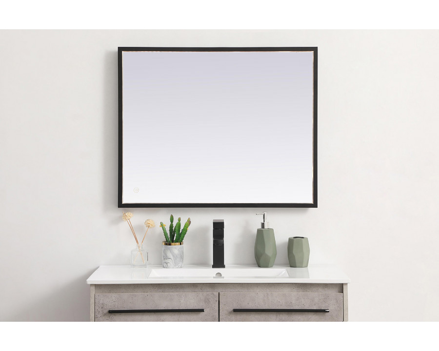 Elegant Wall Mirror - Black, D 24", H 30" (MRE62430BK)