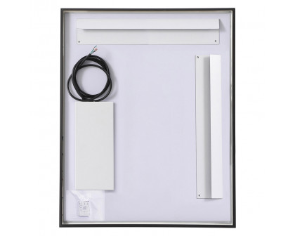 Elegant Wall Mirror - Black, D 24", H 30" (MRE62430BK)