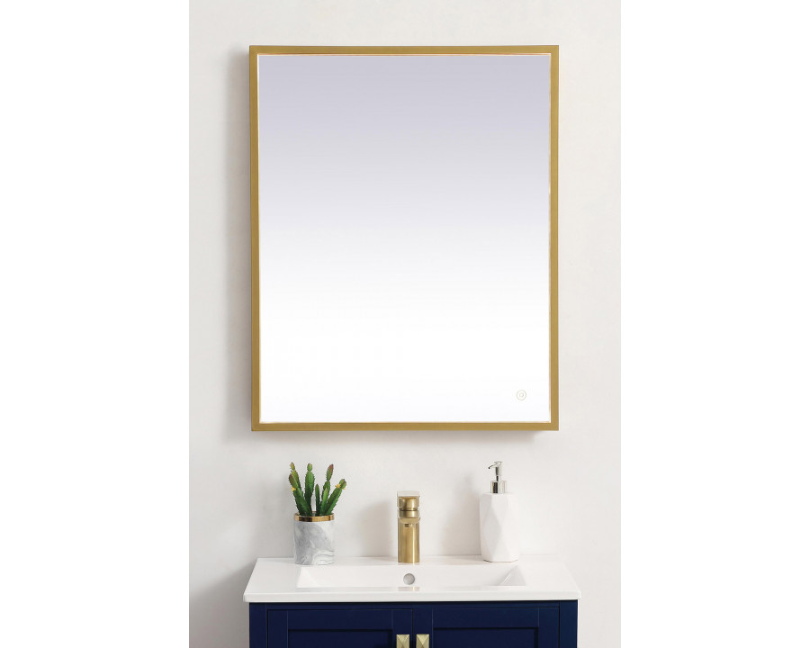 Elegant Wall Mirror - Brass, D 24", H 30" (MRE62430BR)