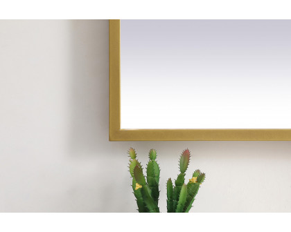 Elegant Wall Mirror - Brass, D 24", H 30" (MRE62430BR)