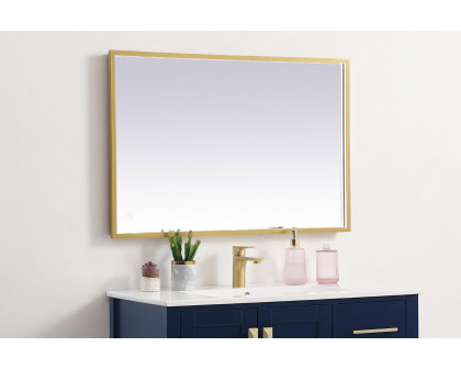 Elegant Wall Mirror - Brass, D 24", H 36" (MRE62436BR)