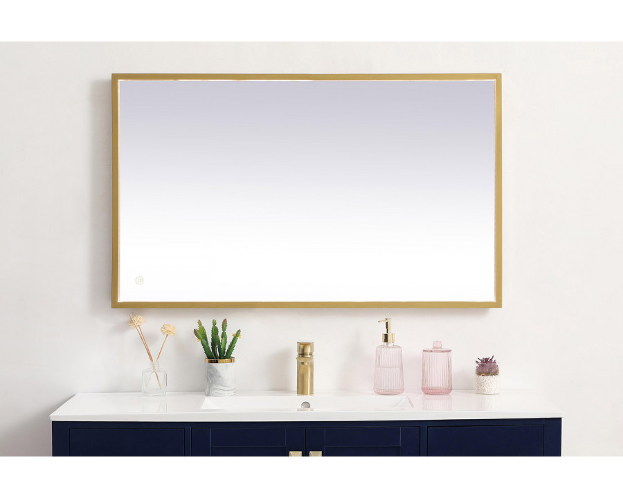 Elegant Wall Mirror - Brass, D 24", H 40" (MRE62440BR)