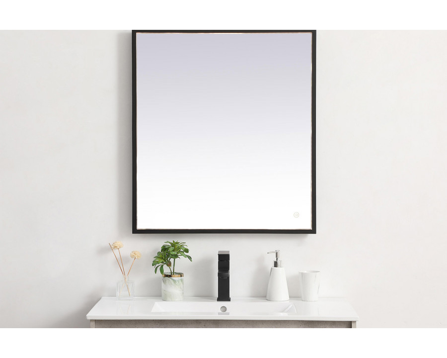 Elegant Wall Mirror - Black, D 27", H 30" (MRE62730BK)