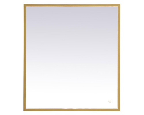 Elegant Wall Mirror - Brass, D 27", H 30" (MRE62730BR)