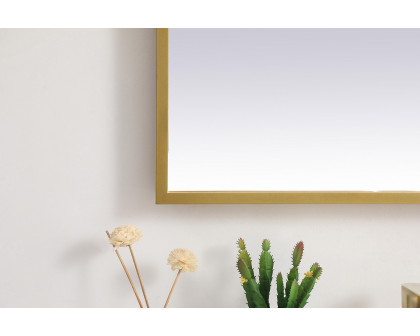 Elegant Wall Mirror - Brass, D 27", H 30" (MRE62730BR)