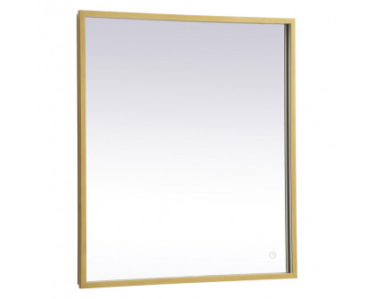 Elegant Wall Mirror - Brass, D 27", H 30" (MRE62730BR)