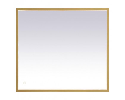 Elegant Wall Mirror - Brass, D 27", H 30" (MRE62730BR)