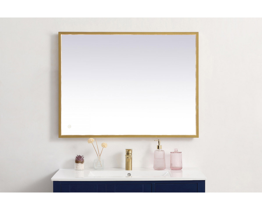 Elegant Wall Mirror - Brass, D 27", H 36" (MRE62736BR)