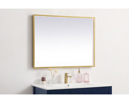 Elegant Wall Mirror - Brass, D 27", H 36" (MRE62736BR)