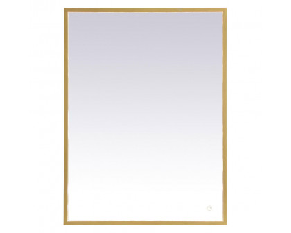 Elegant Wall Mirror - Brass, D 27", H 36" (MRE62736BR)