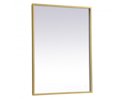 Elegant Wall Mirror - Brass, D 27", H 36" (MRE62736BR)