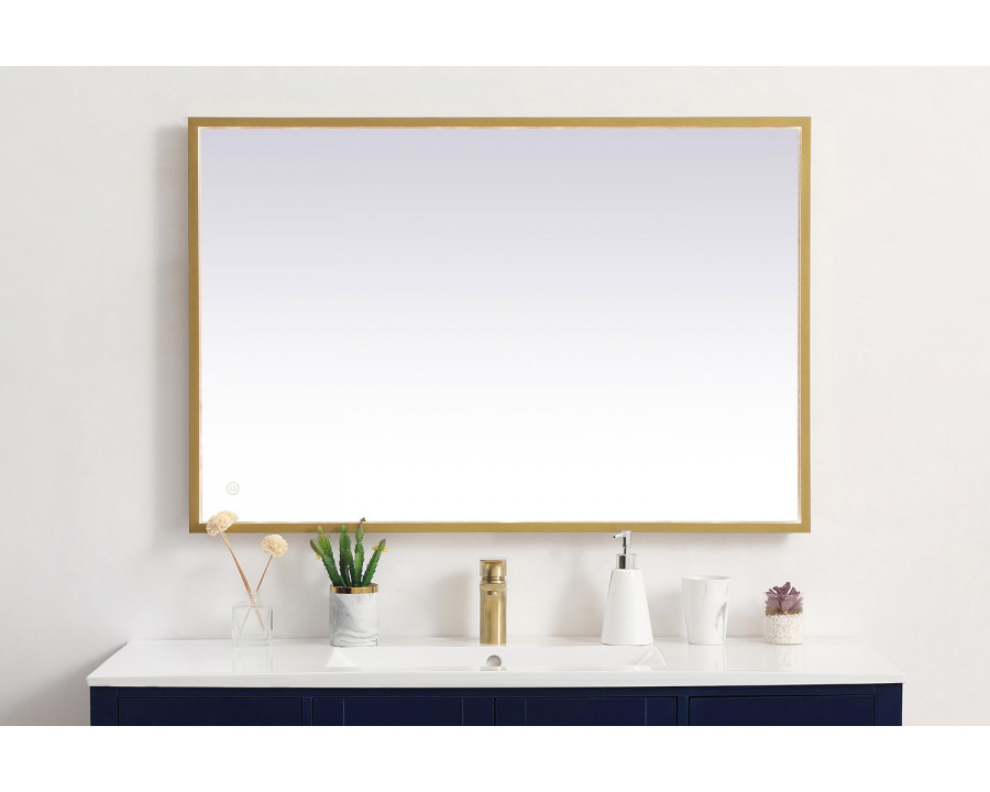 Elegant Wall Mirror - Brass, D 27", H 40" (MRE62740BR)