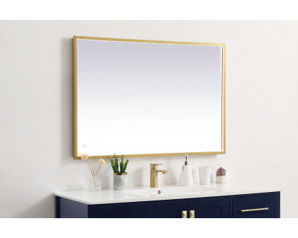 Elegant Wall Mirror - Brass, D 27", H 40" (MRE62740BR)