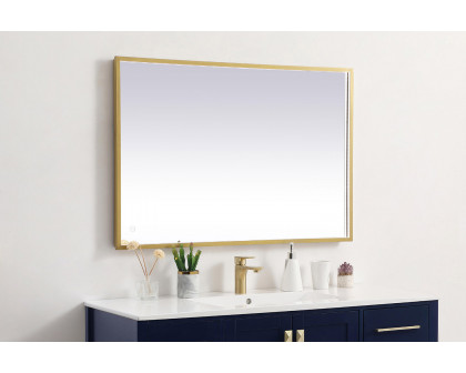 Elegant Wall Mirror - Brass, D 27", H 40" (MRE62740BR)