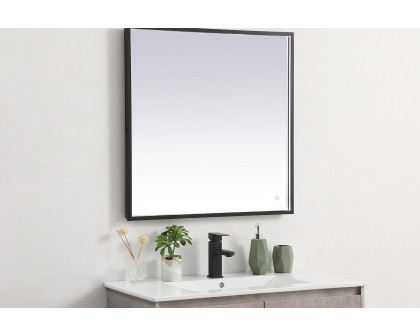 Elegant Wall Mirror - Black, D 30", H 30" (MRE63030BK)